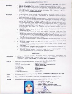 Certificate Bachelor (Endorse by Dikti)